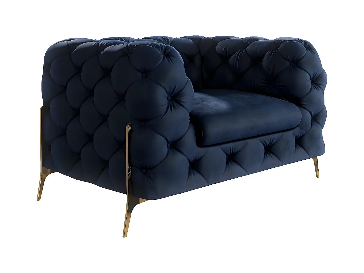 Ulysses Chesterfield Sessel mit Goldene Metall Füßen