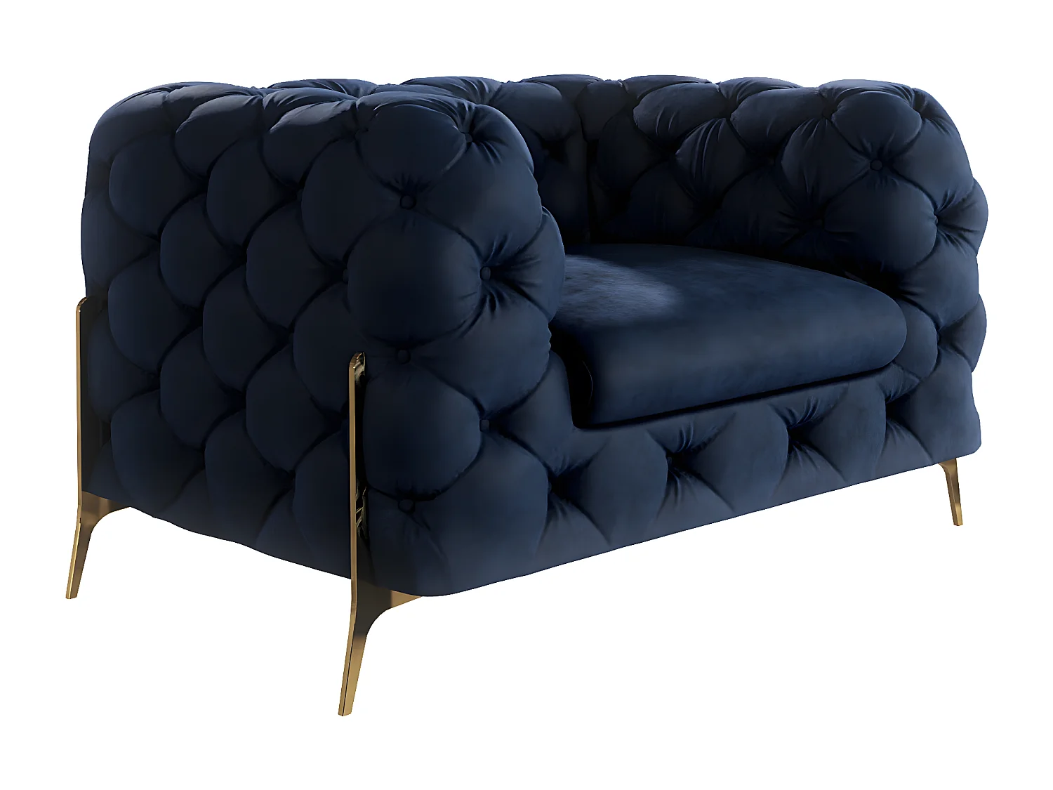 Ulysses Chesterfield Sessel mit Goldene Metall Füßen