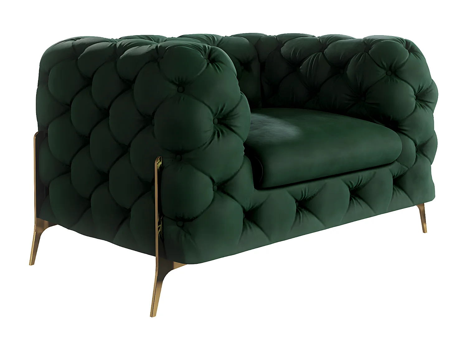 Ulysses Chesterfield Sessel mit Goldene Metall Füßen