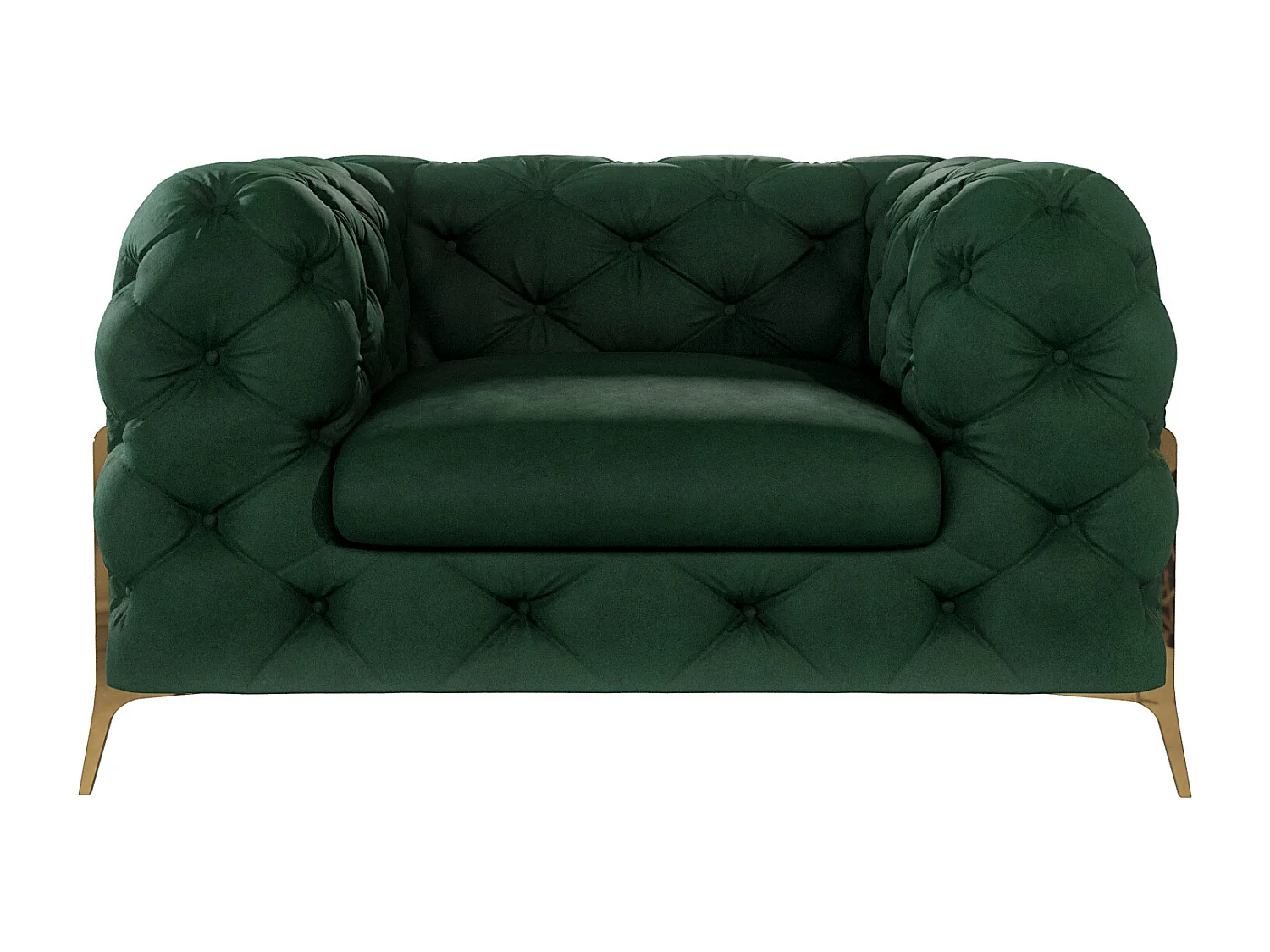 Ulysses Chesterfield Sessel mit Goldene Metall Füßen