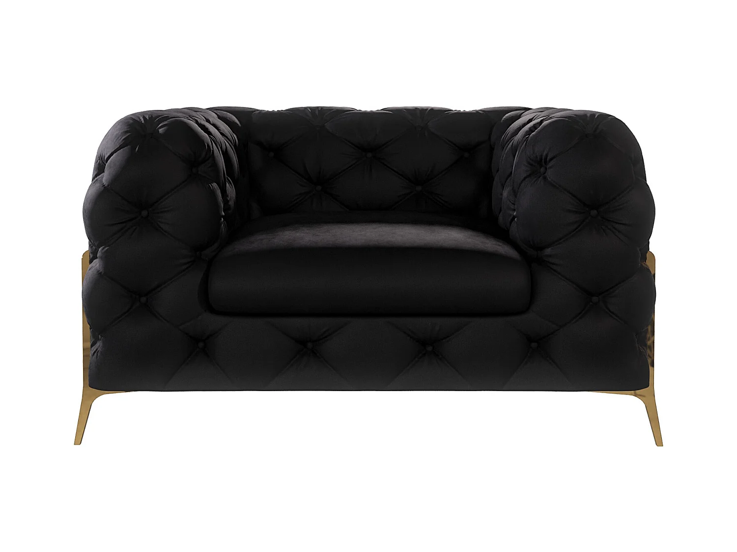 Ulysses Chesterfield Sessel mit Goldene Metall Füßen