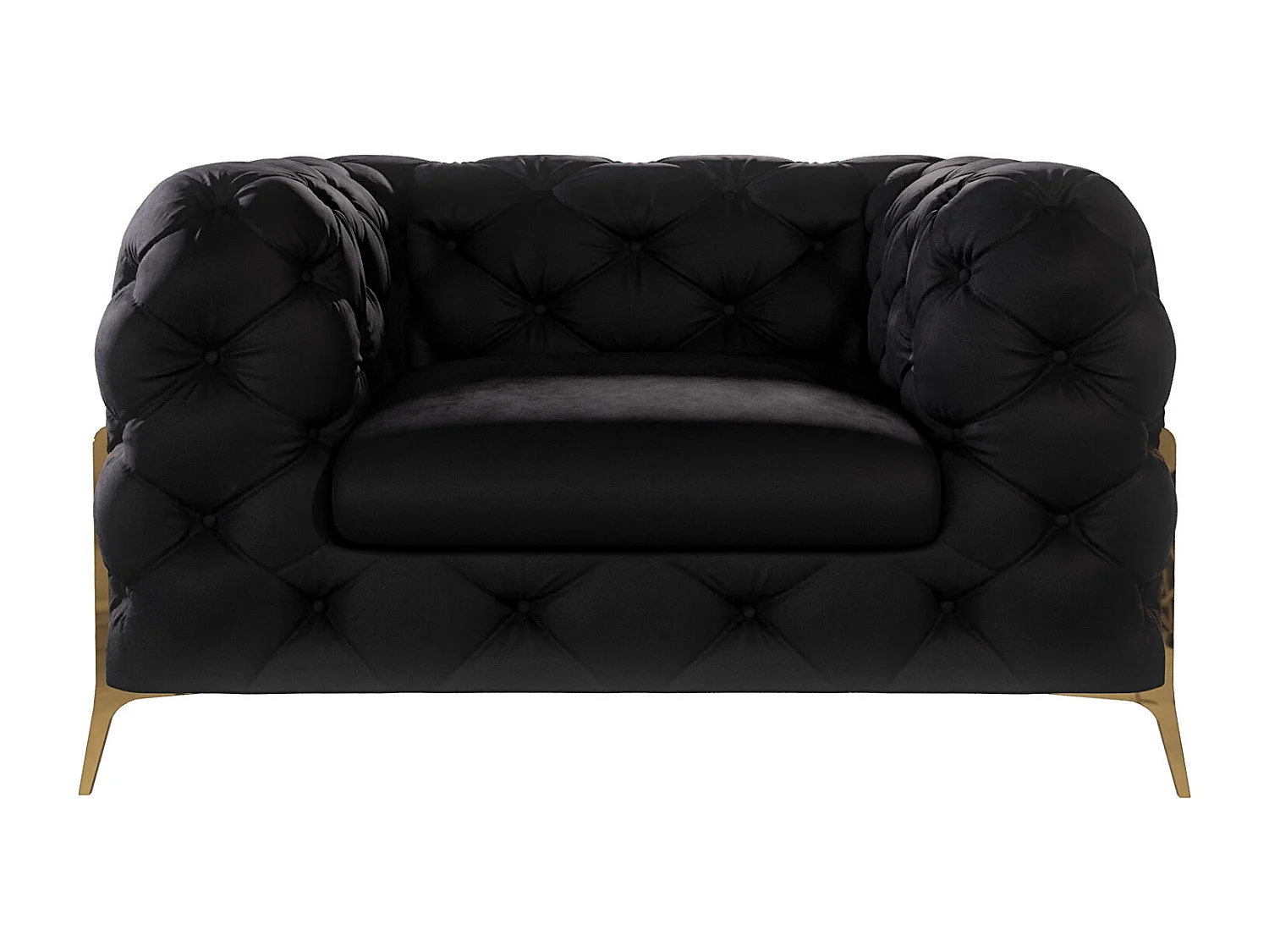 Ulysses Chesterfield Sessel mit Goldene Metall Füßen