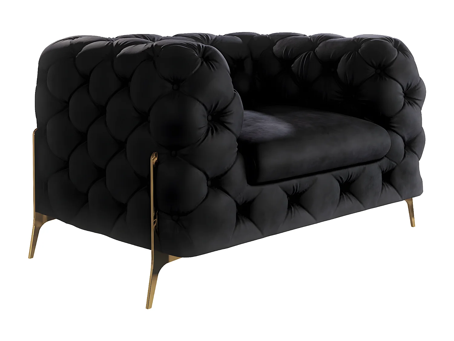 Ulysses Chesterfield Sessel mit Goldene Metall Füßen