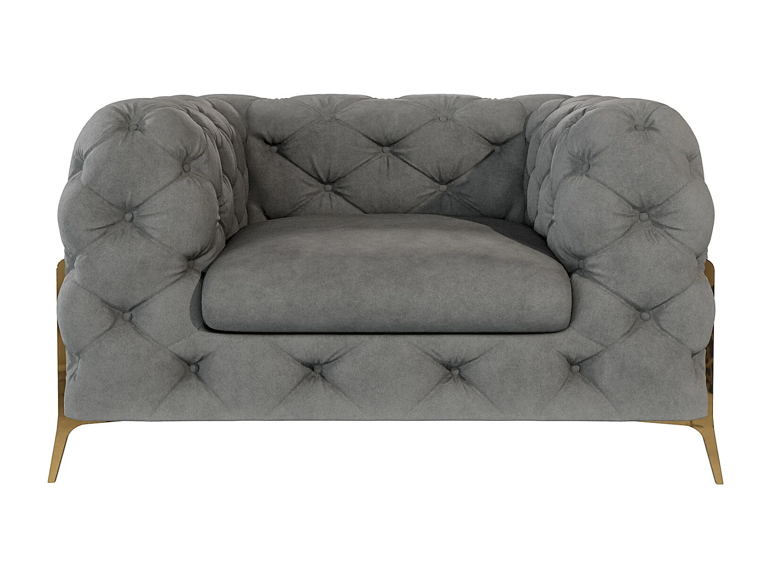 Ulysses Chesterfield Sessel mit Goldene Metall Füßen