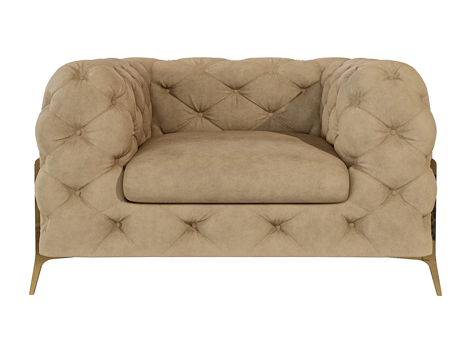 Ulysses Chesterfield Sessel mit Goldene Metall Füßen