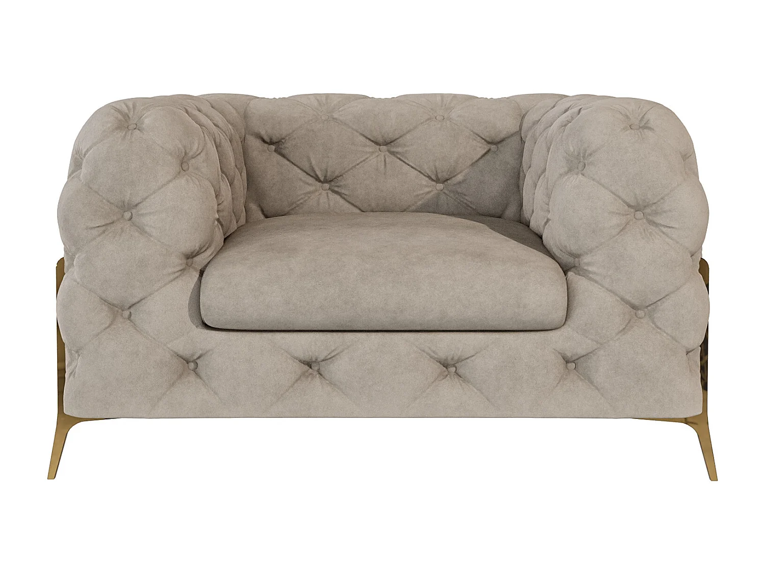 Ulysses Chesterfield Sessel mit Goldene Metall Füßen