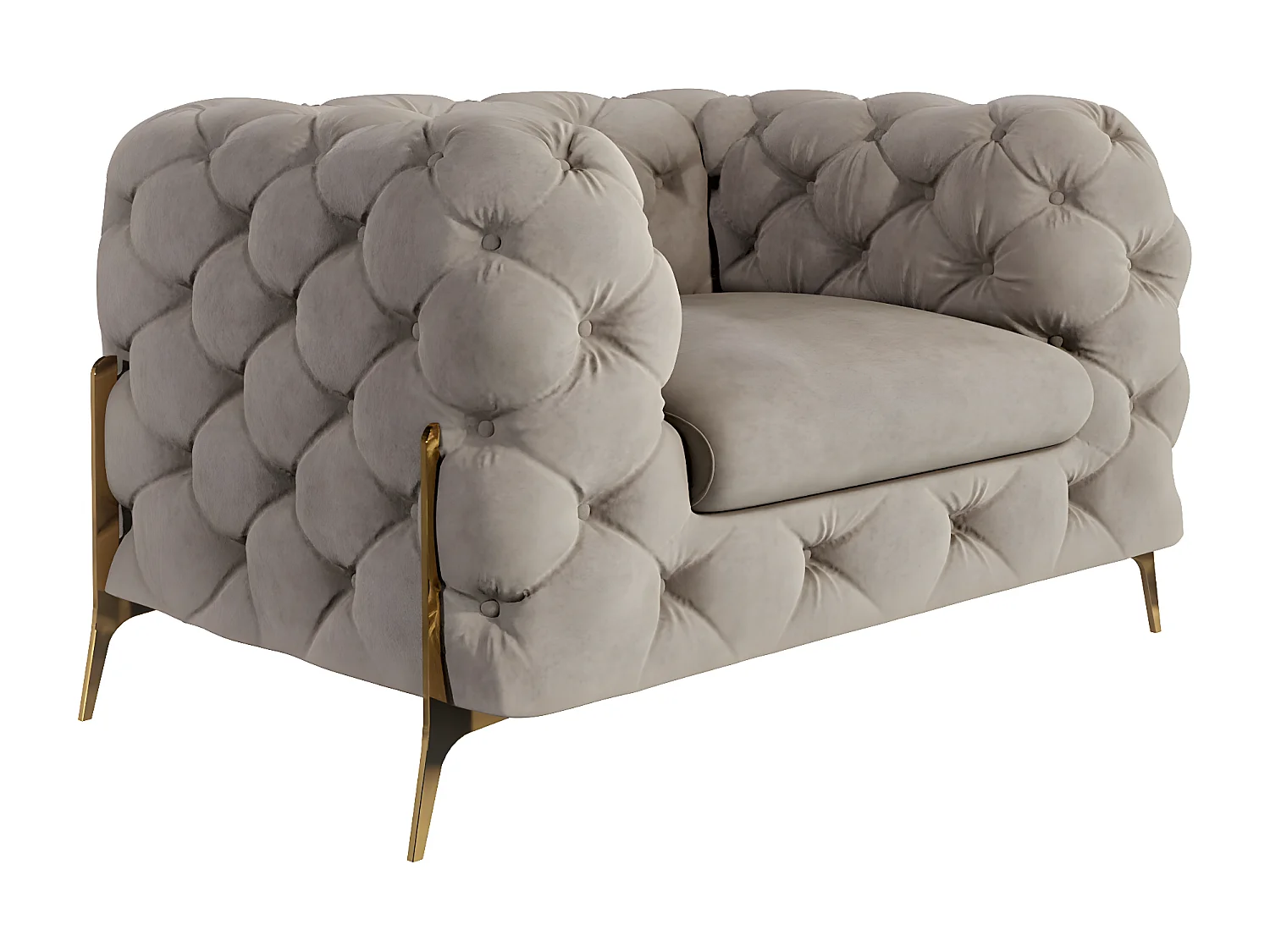 Ulysses Chesterfield Sessel mit Goldene Metall Füßen