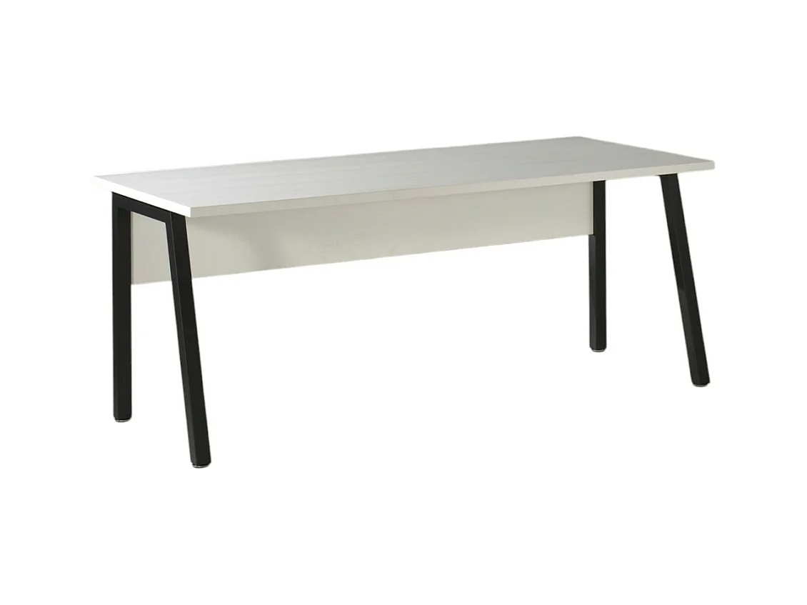 Bureau professionnel droit 150cm – Collection SOON – Coloris Blanc Mat et Noir