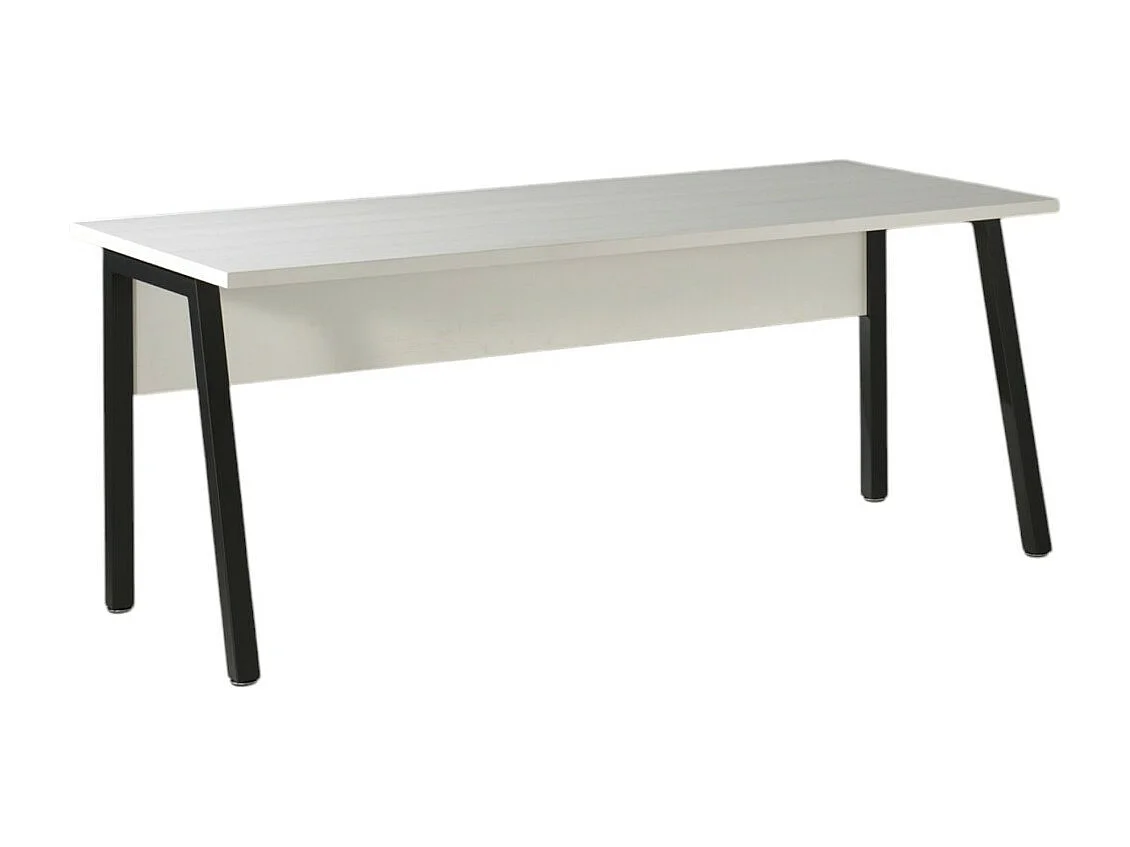 Bureau professionnel droit 150cm – Collection SOON – Coloris Blanc Mat et Noir