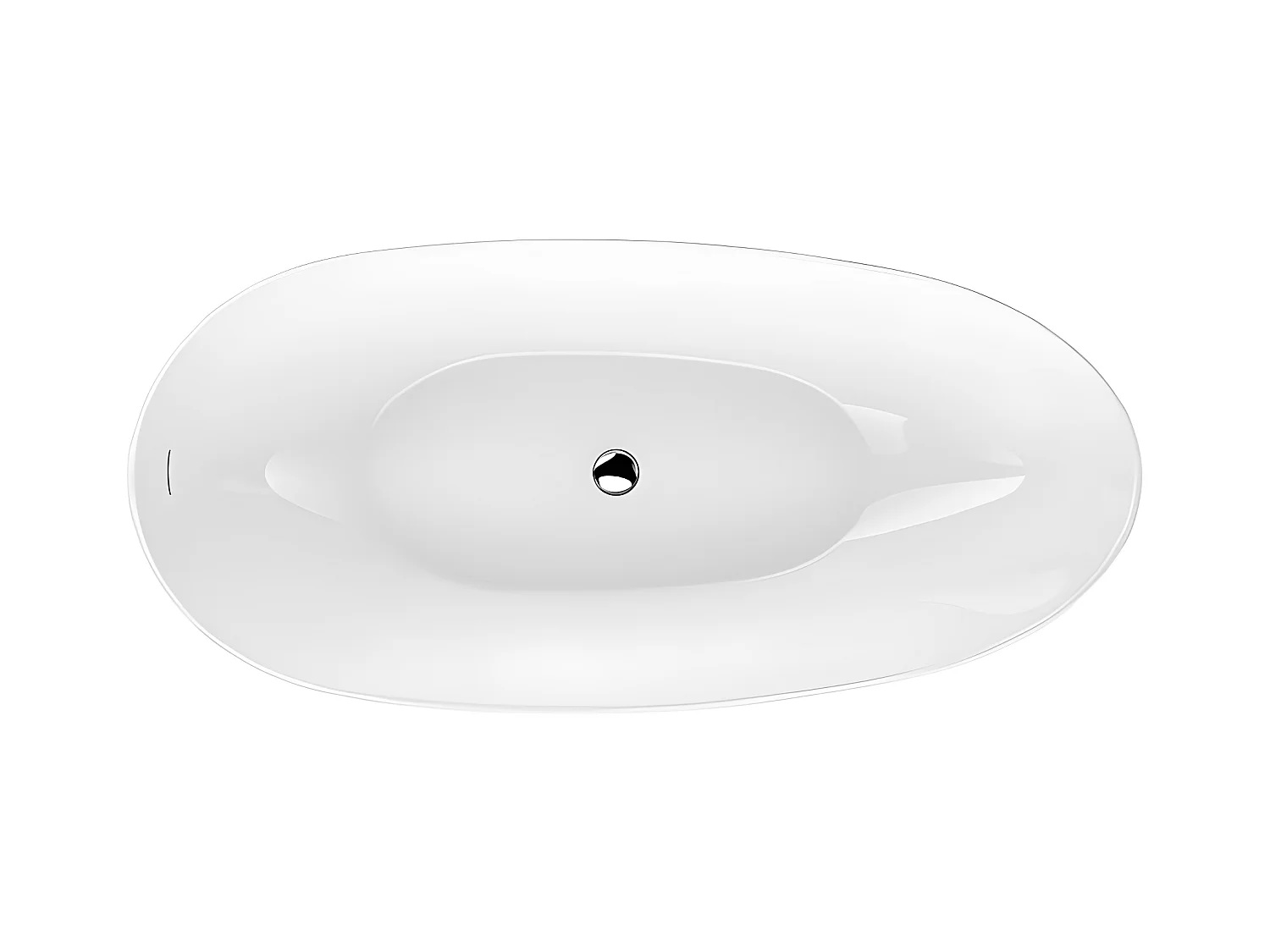 Baignoire îlot design ovale FLORIDA blanche 165 cm Brillant