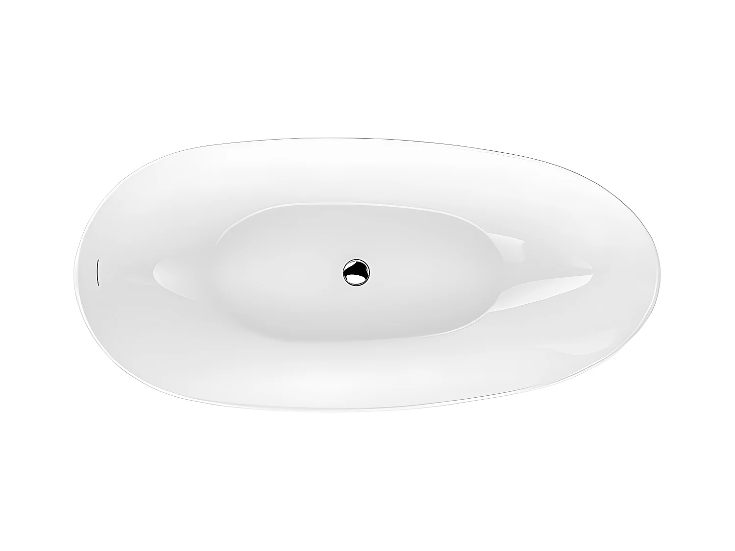 Baignoire îlot design ovale FLORIDA blanche 165 cm Brillant