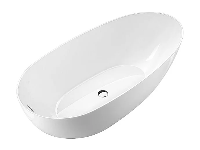 Baignoire îlot design ovale FLORIDA blanche 165 cm Brillant