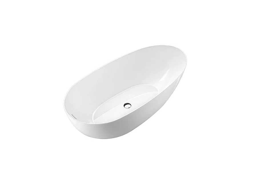 Baignoire îlot design ovale FLORIDA blanche 165 cm Brillant