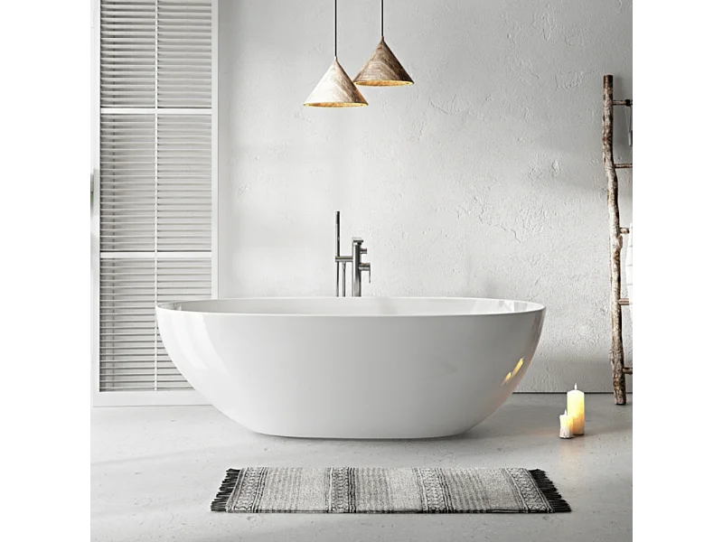 Vasca freestanding ovale FLORIDA bianca Lucida 165 cm