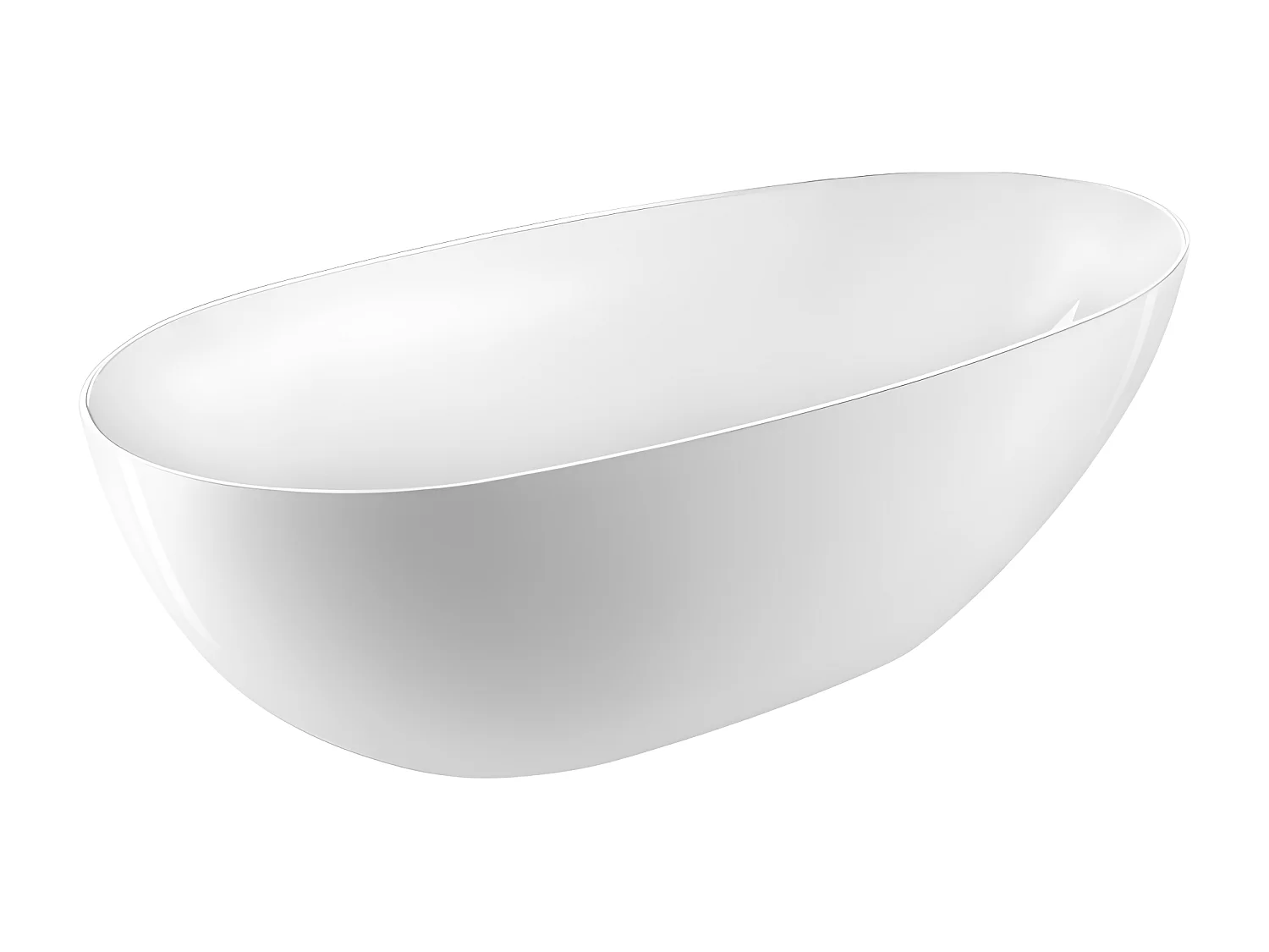 Vasca freestanding ovale FLORIDA bianca Opaca 165 cm