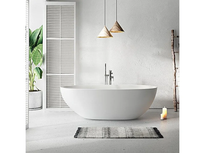 Vasca freestanding ovale FLORIDA bianca Opaca 165 cm