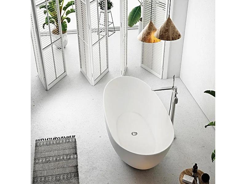 Vasca freestanding ovale FLORIDA bianca Opaca 165 cm