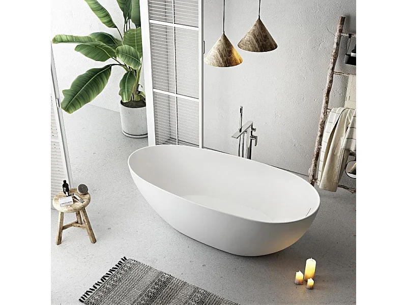 Vasca freestanding ovale FLORIDA bianca Opaca 165 cm