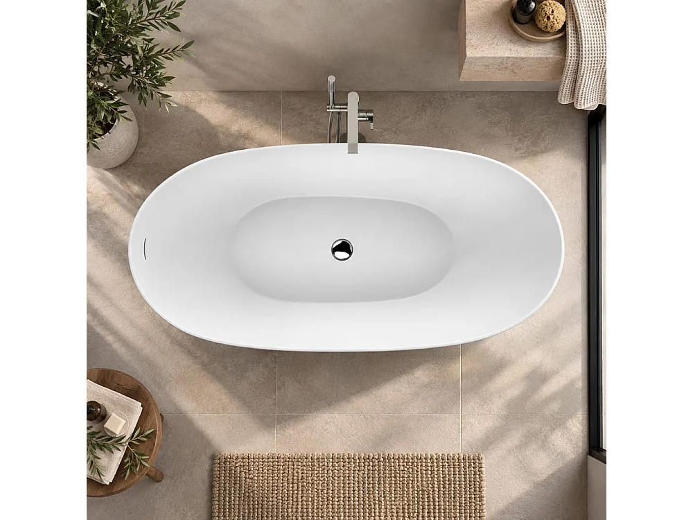 Vasca freestanding ovale FLORIDA bianca Opaca 165 cm