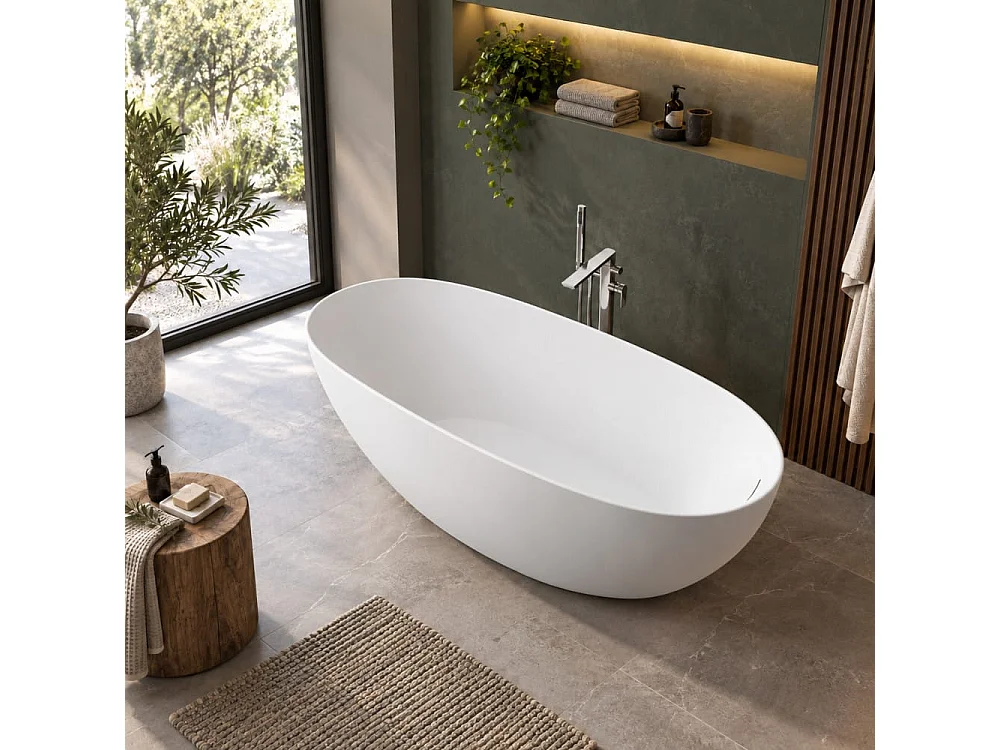 Vasca freestanding ovale FLORIDA bianca Opaca 165 cm