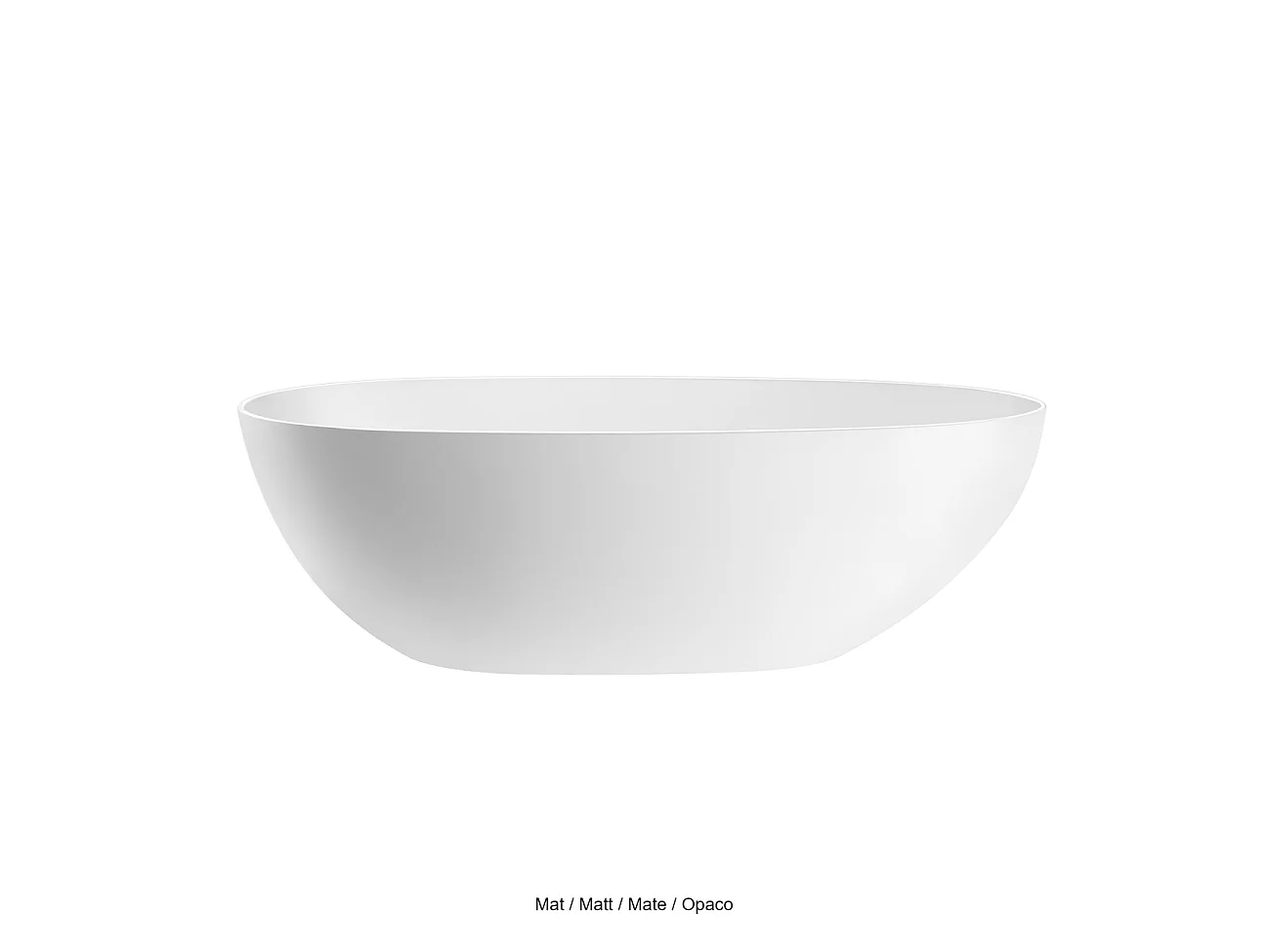 Vasca freestanding ovale FLORIDA bianca Opaca 165 cm