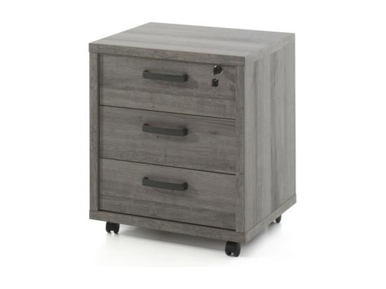 vente unique Caisson de rangement bureau 3 tiroirs coloris chêne Sherman gris