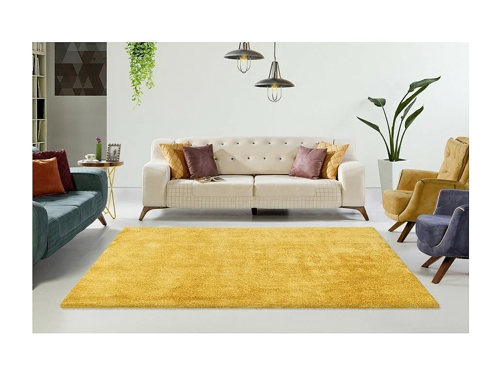 Teppich 150x80 cm – Design C005D Farbe Gelb – Eleganz und Komfort für Ihr Interieur