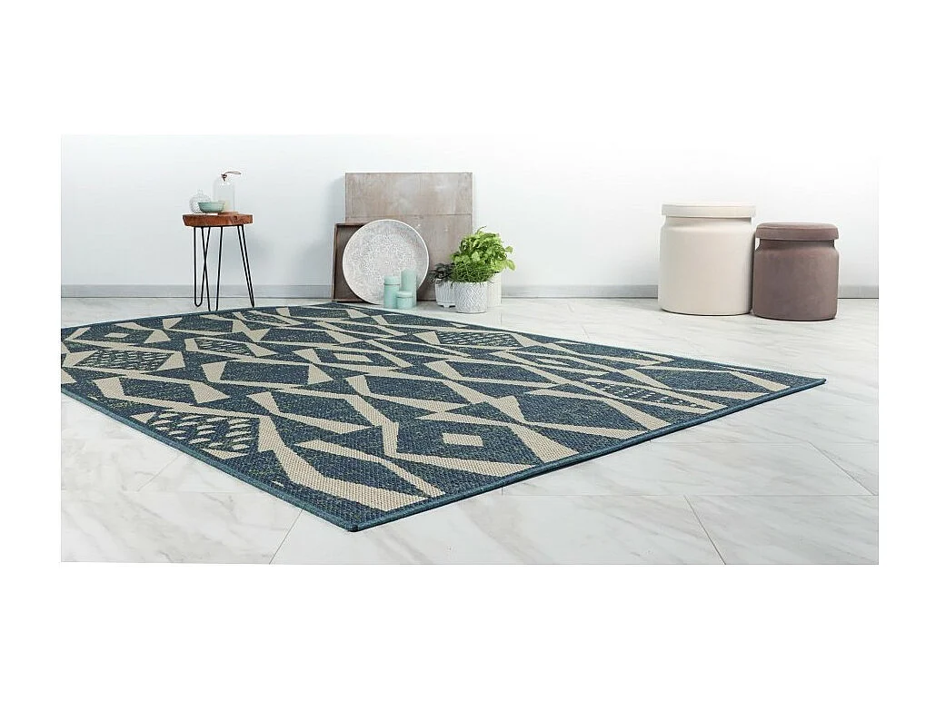 Alfombra 170x120cm, diseño C203I color azul - Confort y elegancia para su interior
