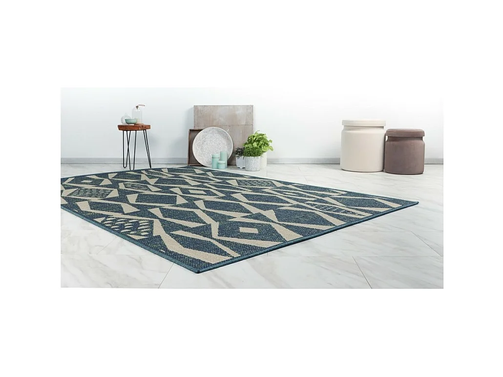 Tapijt 170x120cm, design C203I in blauwe kleur - Comfort en elegantie voor uw interieur