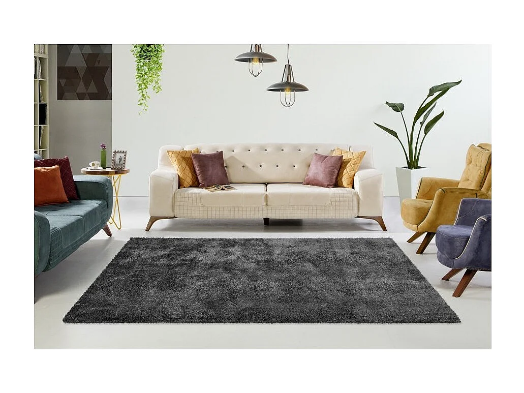 Teppich 170x120cm, Design C005D, Farbe Anthrazit - Komfort und Eleganz für Ihr Interieur.