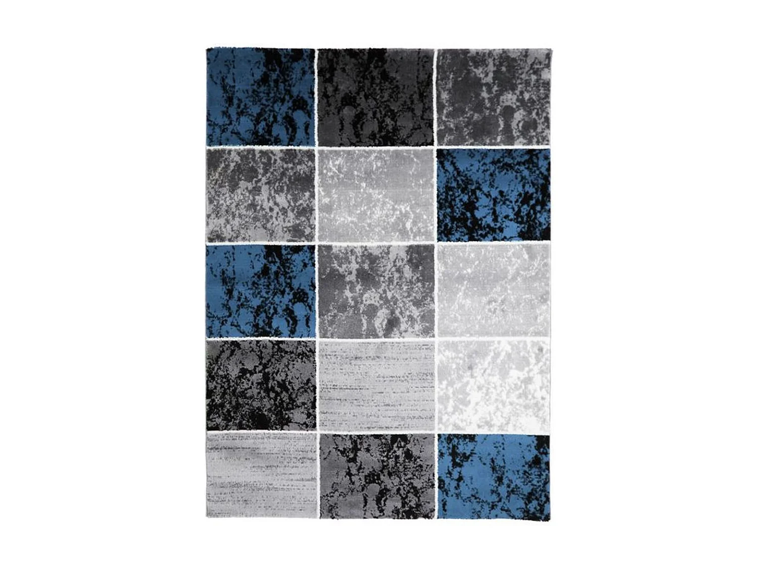 METRO - Tapis à motifs cubes bleu 200x290