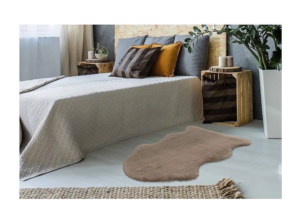 Tapis 90x60cm, design C005Y coloris taupe - Confort et élégance pour votre intérieur