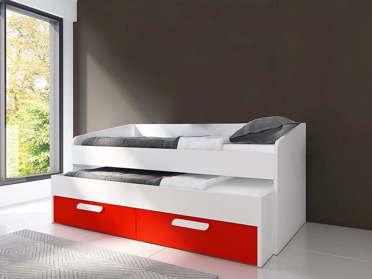 Cama Dupla Adams (190×90 cm)(Vermelho)