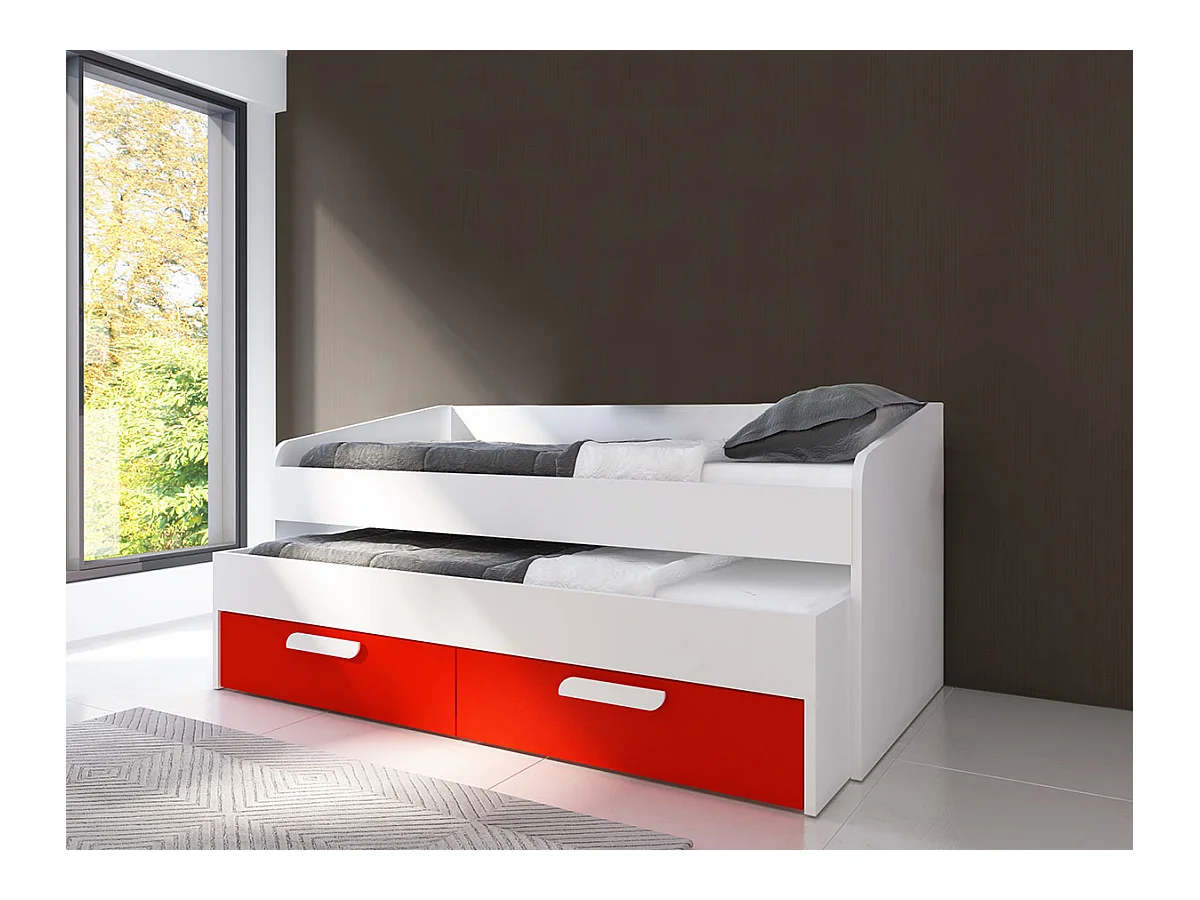 Cama Dupla Adams (190×90 cm)(Vermelho)