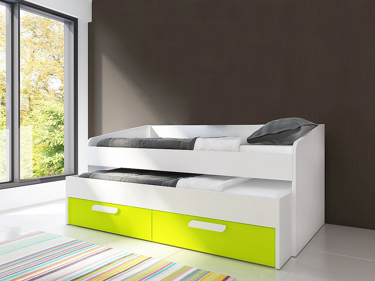 Cama Dupla Adams (190×90 cm)(Verde)