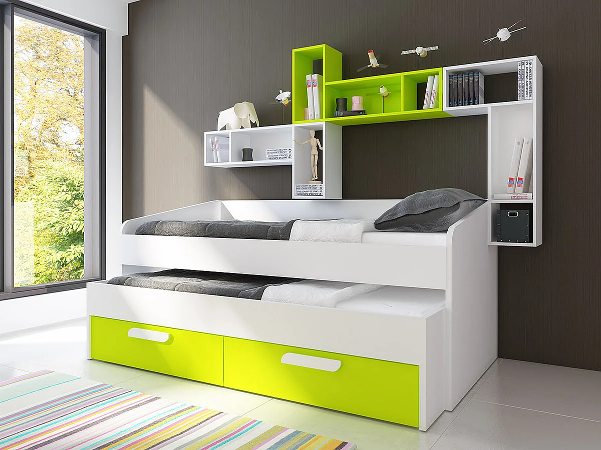 Cama Dupla Adams (190×90 cm)(Verde)