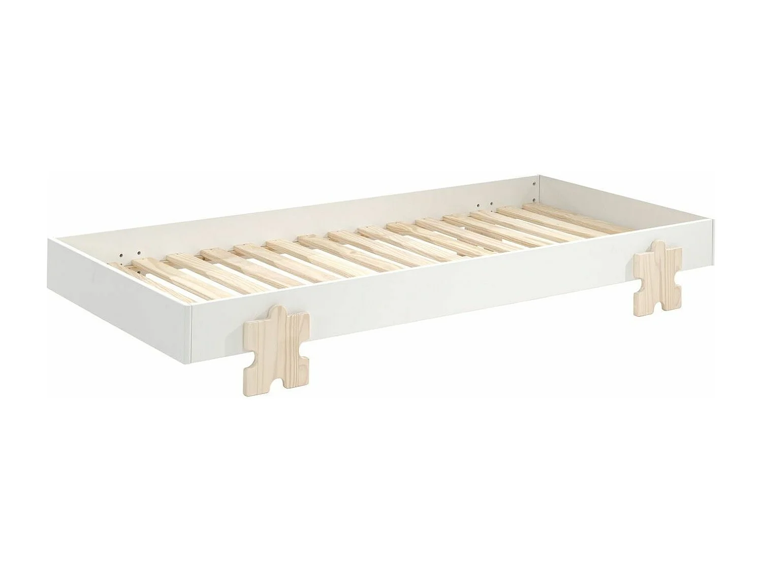 Lit Enfant en Bois "Modulo Puzzle IV" 90x200cm Blanc