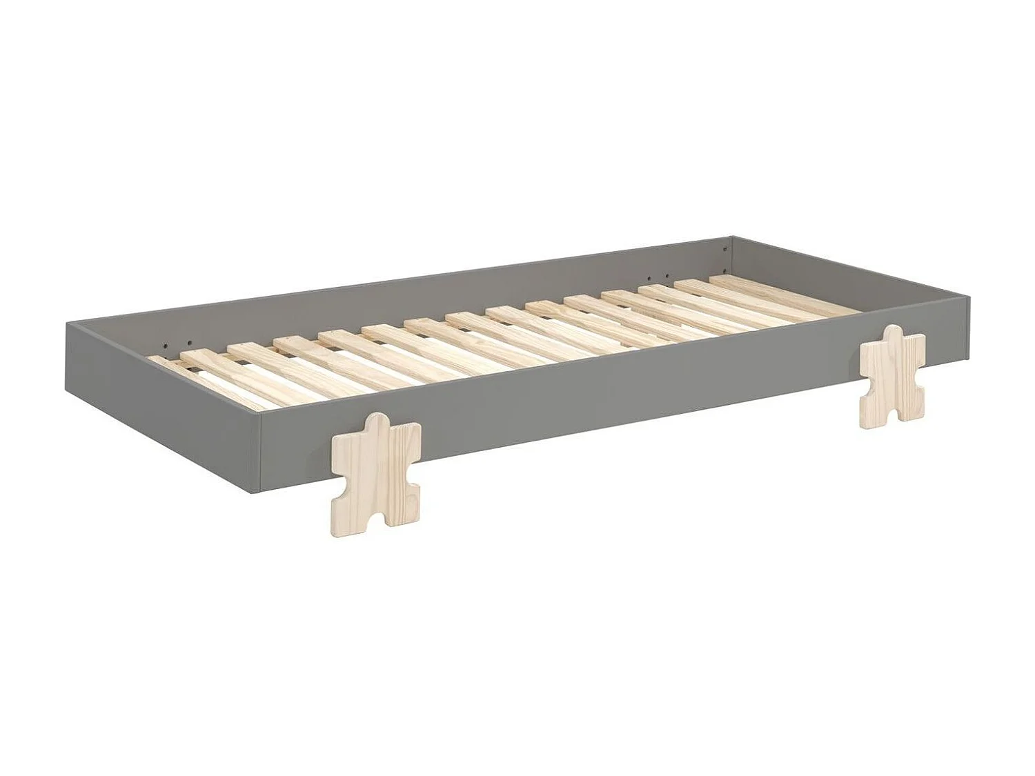 Lit Enfant en Bois "Modulo Puzzle IV" 90x200cm Gris