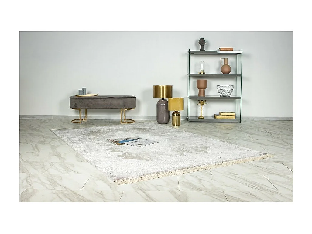 Tapete 170x120cm, design E109E na cor prata - Conforto e elegância para o seu interior.