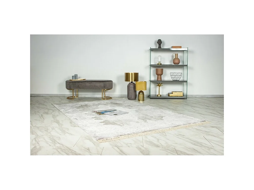 Teppich 290x200cm, Design E109E, Farbe Silber - Komfort und Eleganz für Ihr Interieur