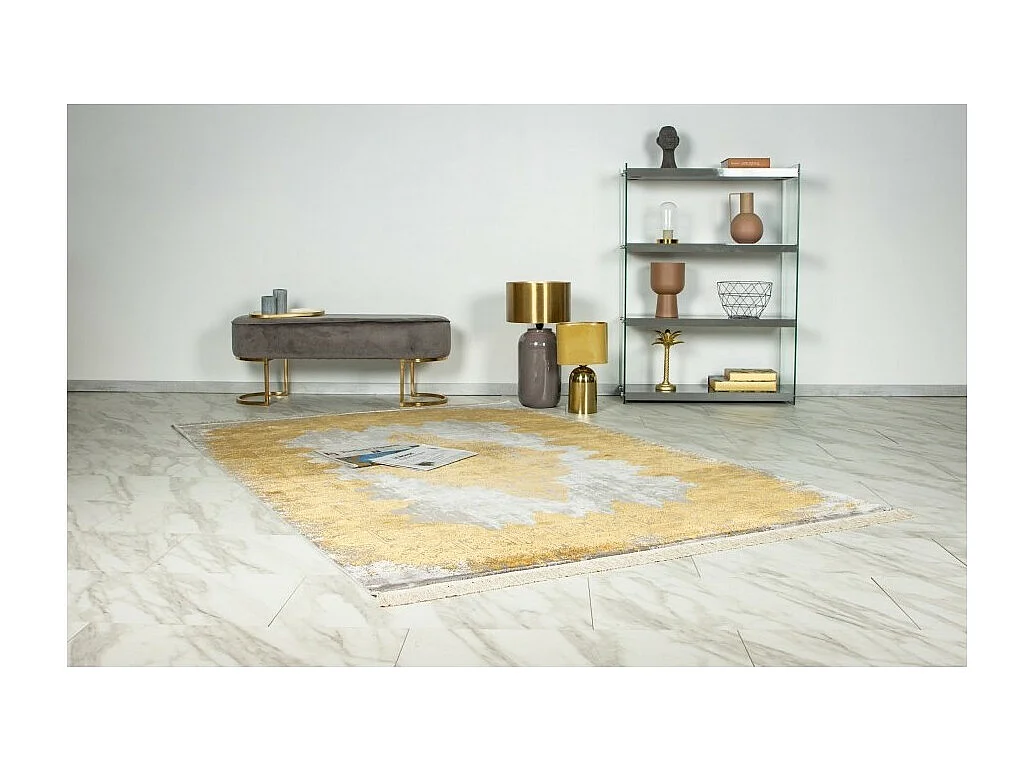 Tapijt 170x120, design E109E in gouden kleur - Comfort en elegantie voor uw interieur