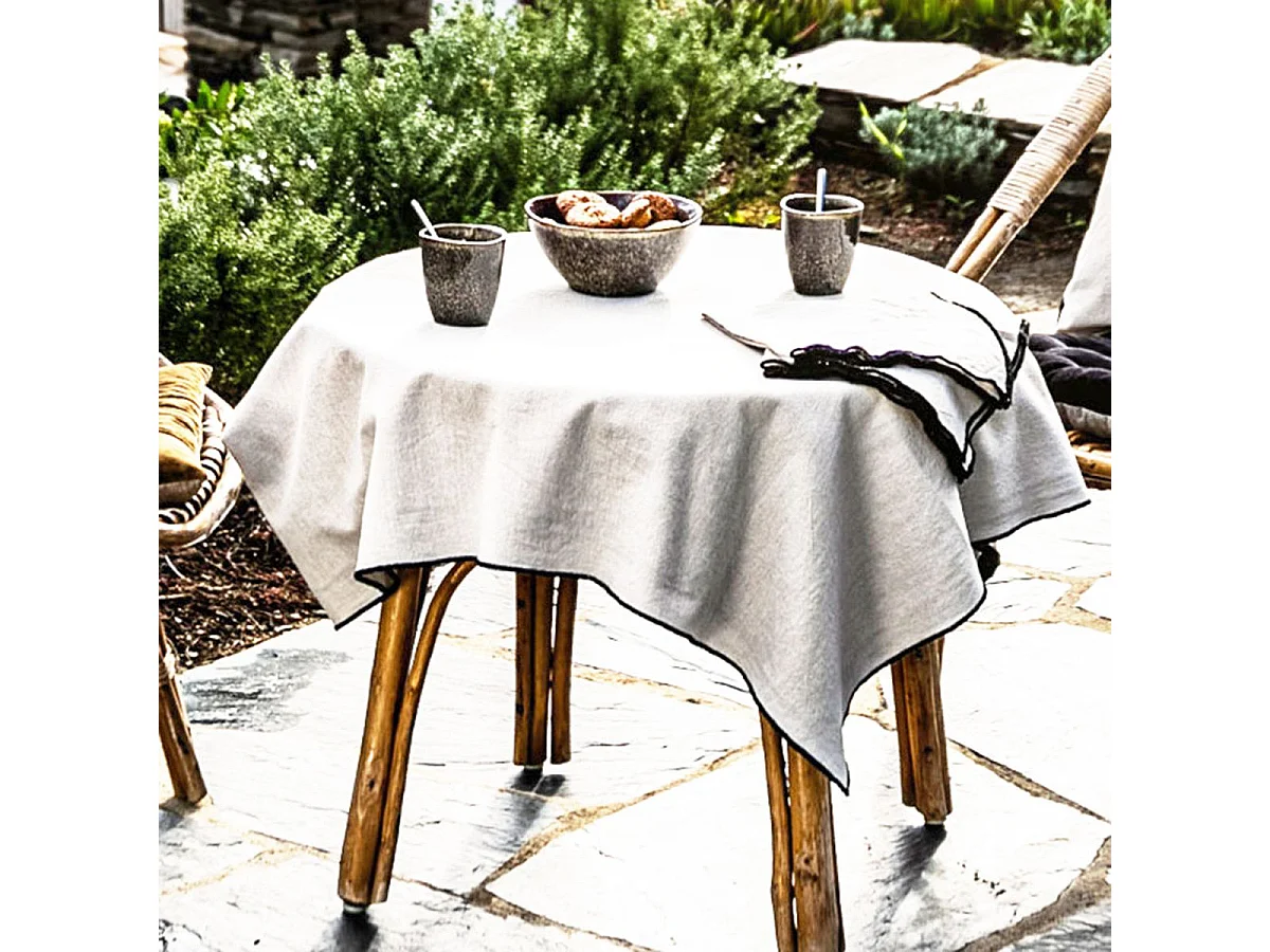 55777 - Nappe en coton teint lavé - Naturel - 160 x 250 cm