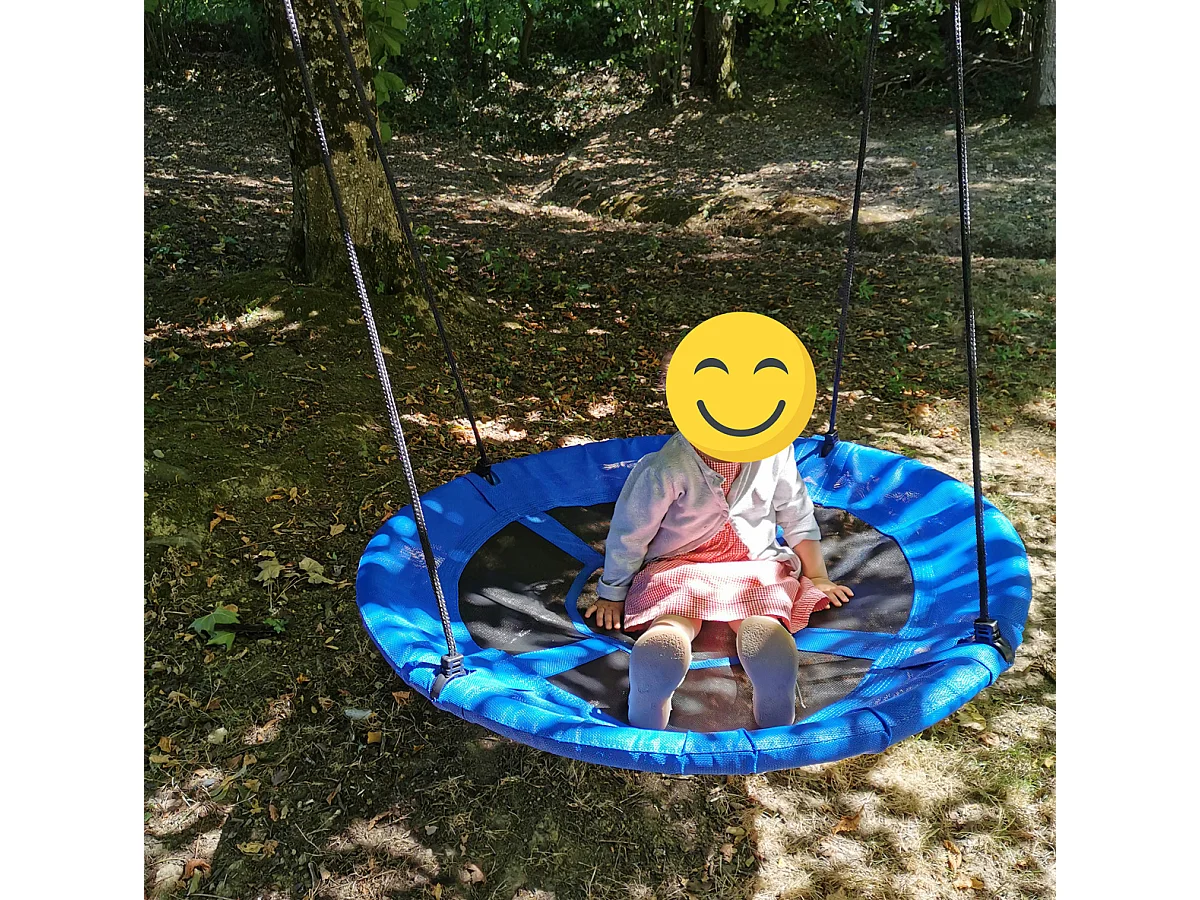 KANGUI - Balançoire ronde nid d'oiseau rond Ø100cm - Vert - Charge 150kg maxi