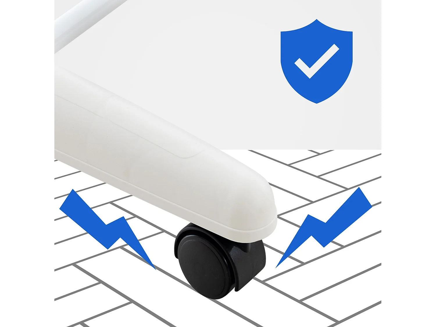 Miroir sur pieds - Métal - Blanc - Nane