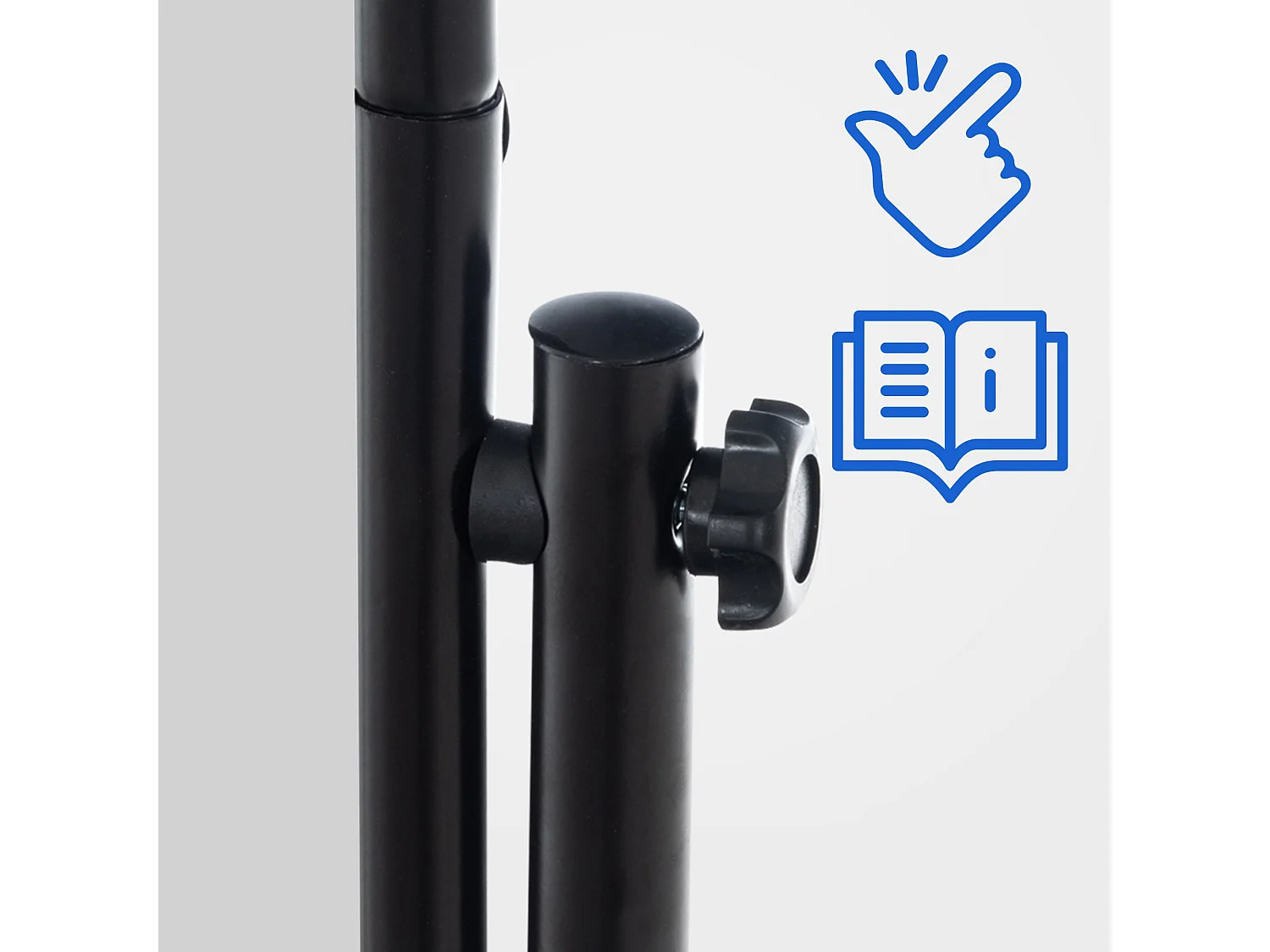 Miroir sur pieds - Métal - Noir - Nane