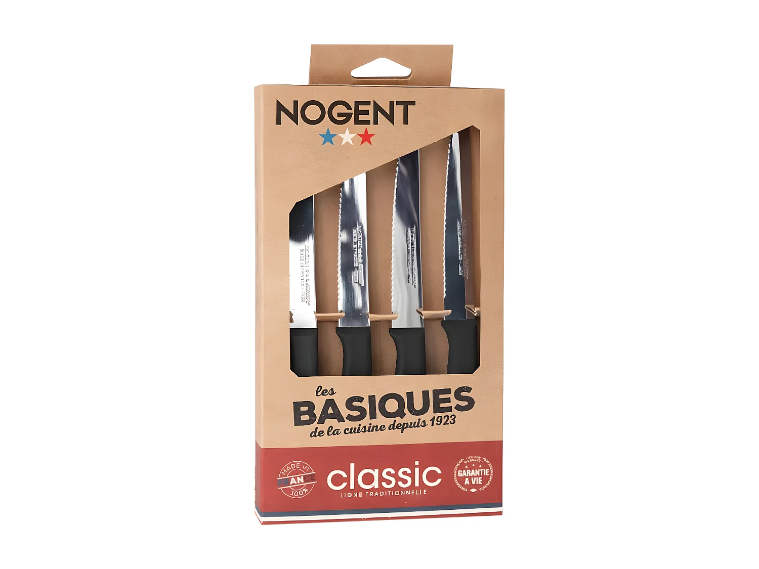 Nogent 3 Etoiles Coffret de 4 couteaux de table noir - 00095v