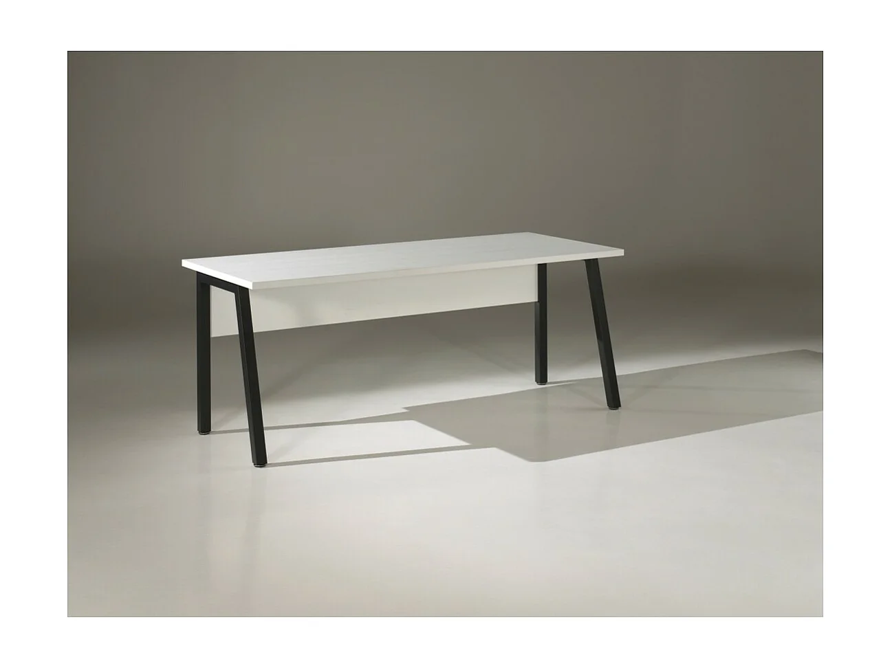 Bureau professionnel droit 180cm – Collection SOON – Coloris Blanc Mat et Noir