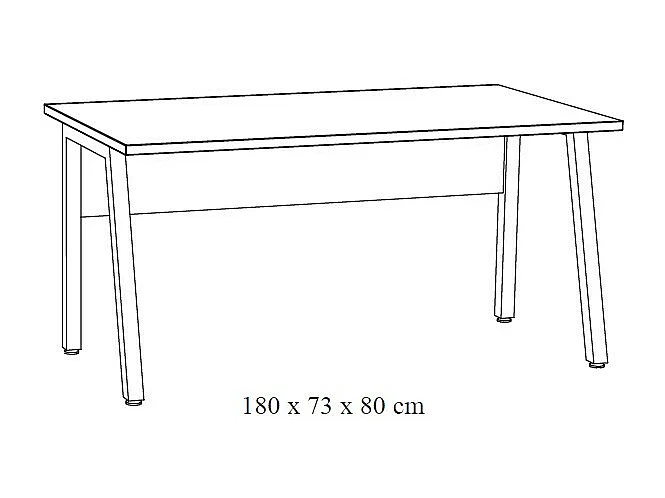 Bureau professionnel droit 180cm – Collection SOON – Coloris Blanc Mat et Noir