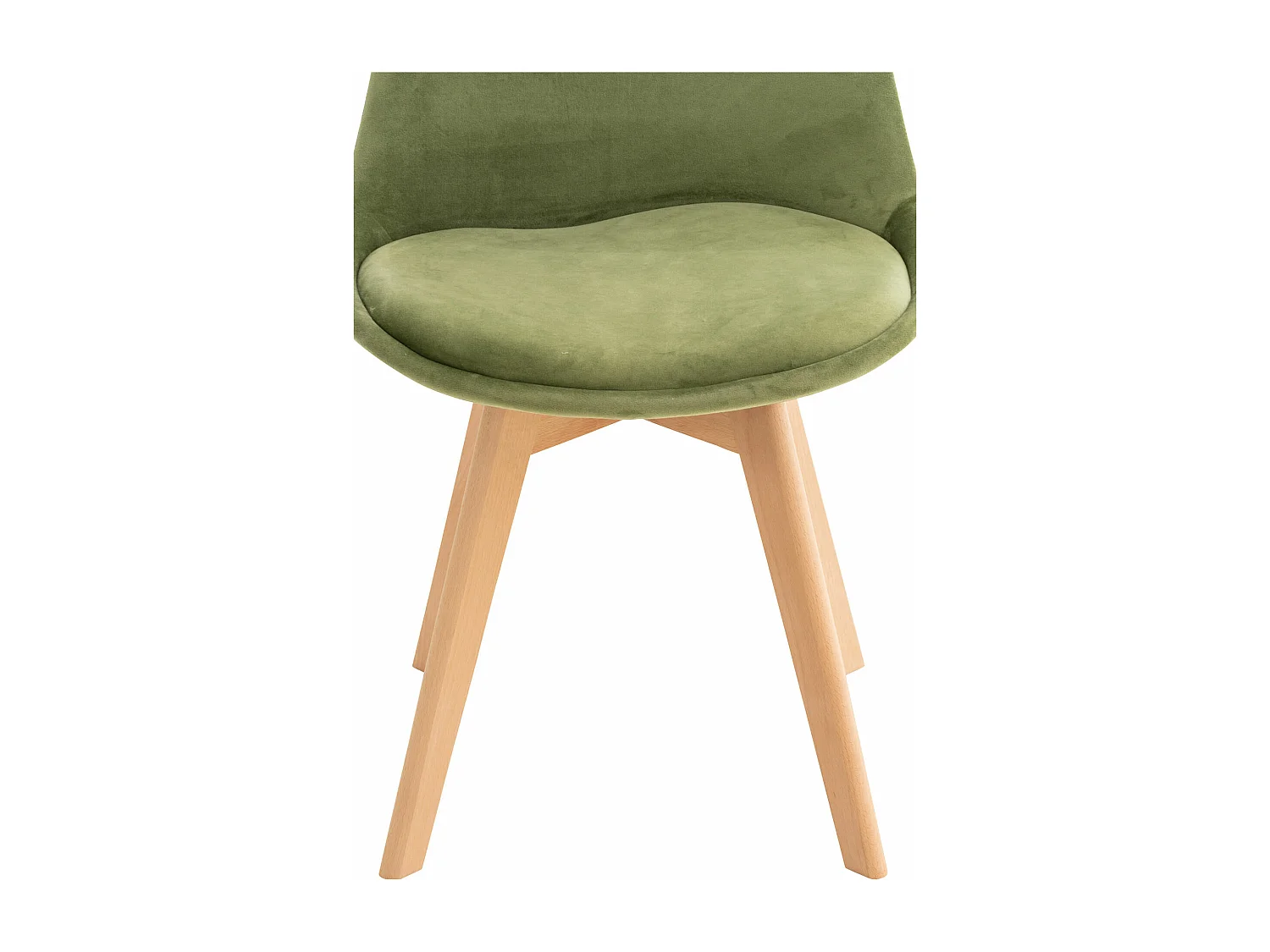 Lot de 4  chaise salle à manger - Velours - Vert clair - Linares