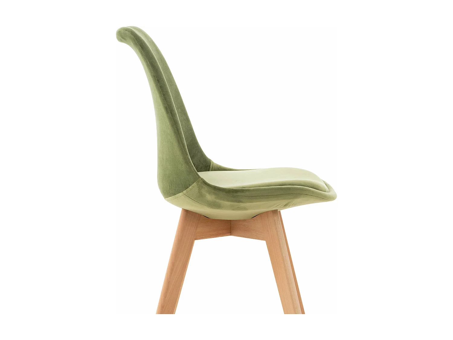 Lot de 4  chaise salle à manger - Velours - Vert clair - Linares